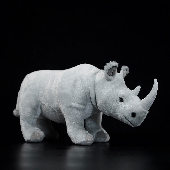 Simulated standing big white rhinoceros plush toy white doll lovely doll animal model gift