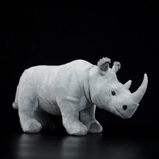 Simulated standing big white rhinoceros plush toy white doll lovely doll animal model gift