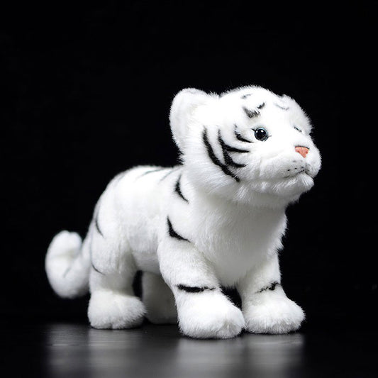 Simulation posture Tiger plush toy white tiger doll cute white tiger doll simulation animal model gift