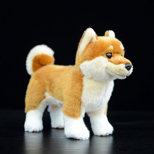 Cute dog doll simulation Japanese Chaigou doll standing dog plush toy simulation animal 28cm