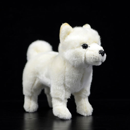 Cute dog doll simulation white Shiba dog doll standing posture dog plush toy simulation animal 28CM