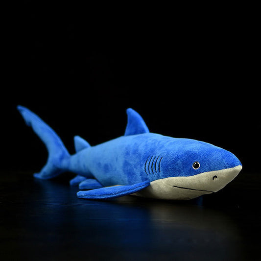 Cute blue shark doll simulation big blue shark doll simulation marine animal plush toy model gift