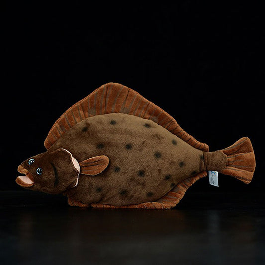 Cute flounder doll Atlantic flounder plush toy simulated animal plush toy 42cm