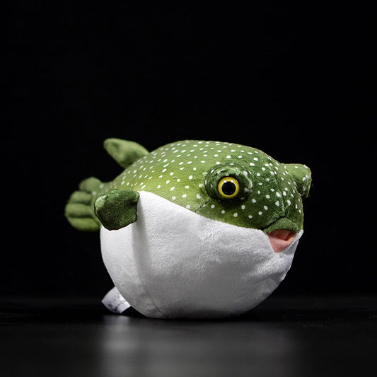 Cute tuna doll simulation green tuna doll super cute puffer fish marine animal plush toy gift