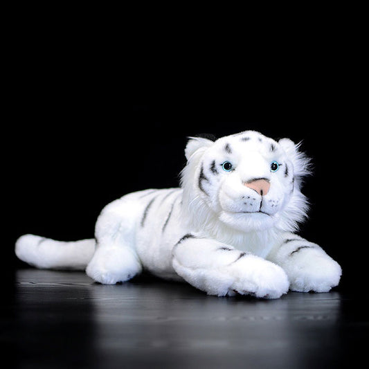 Simulation posture tiger plush toy white tiger doll cute white tiger doll simulation animal model gift