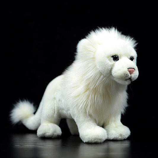 Simulation posture lion plush toy white lion doll African lion doll simulation animal model gift