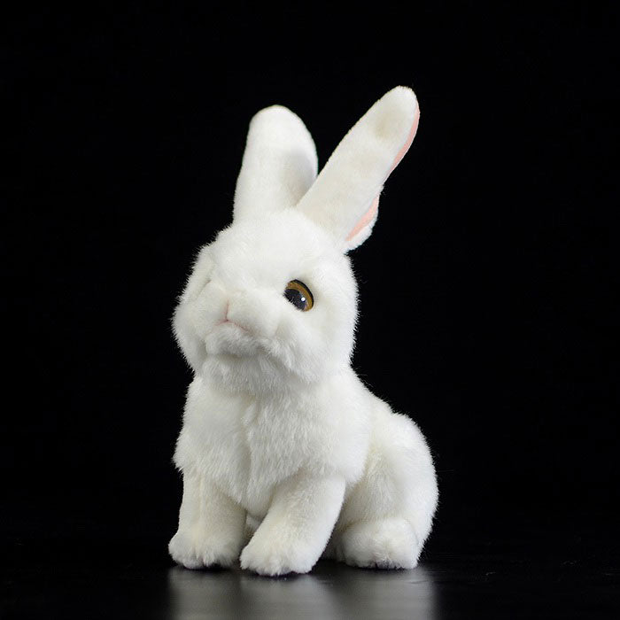 Cute rabbit plush toy super cute white rabbit doll simulation rabbit rabbit animal gift 20CM