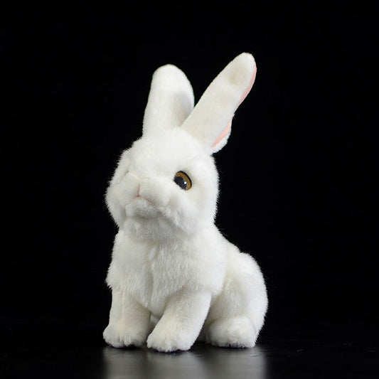 Cute rabbit plush toy super cute white rabbit doll simulation rabbit rabbit animal gift 20CM