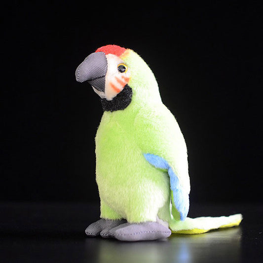 Cute macaw doll trumpet simulation green parrot toy simulation animal plush toy 16CM