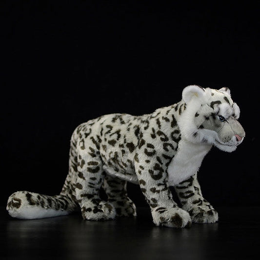 Simulated standing big snow leopard plush toy white leopard doll lovely leopard doll simulated animal model gift