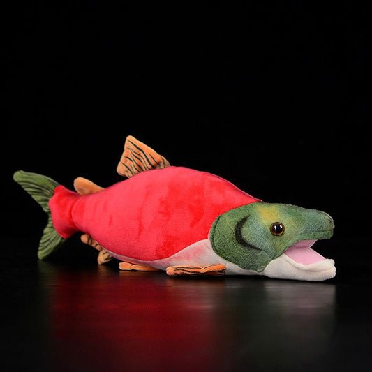 Cute red salmon doll red salmon plush toy simulated animal plush toy 39cm