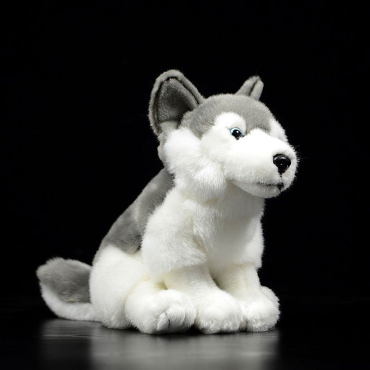 Foreign trade tail order exported to New Zealand squatting husky plush toys lovely dog doll simulation animals