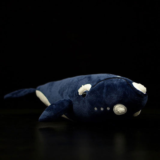 Cute black right whale doll simulation tumor head whale doll simulation animal plush toy model gift