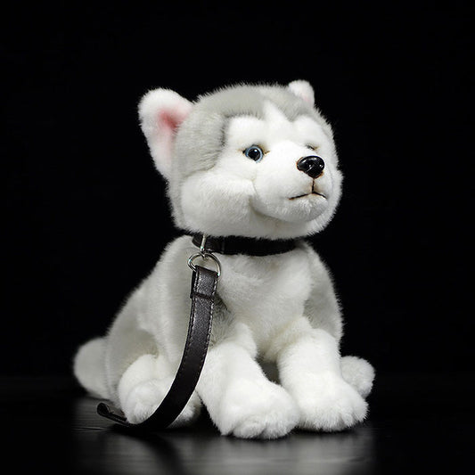Cute dog doll simulation husky dog doll crouching posture dog plush toy simulation animal 28CM