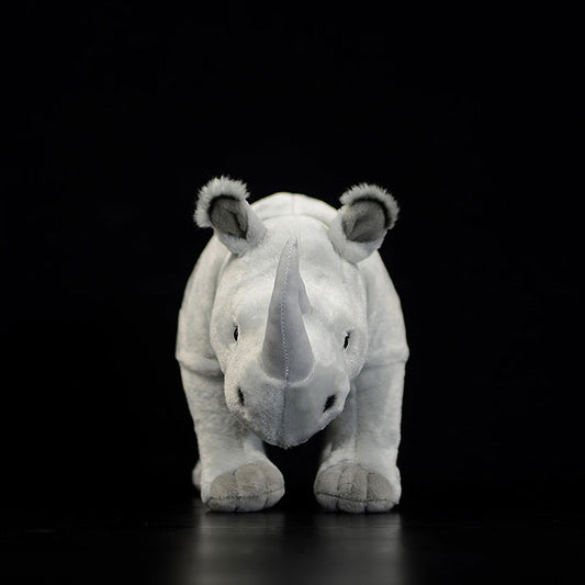 Simulated standing big white rhinoceros plush toy white doll lovely doll animal model gift