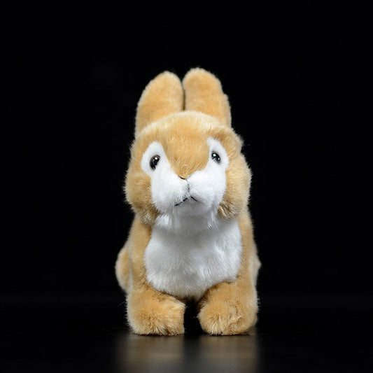 Yellow cute Dutch rabbit plush toy doll simulation little rabbit doll simulation animal model gift