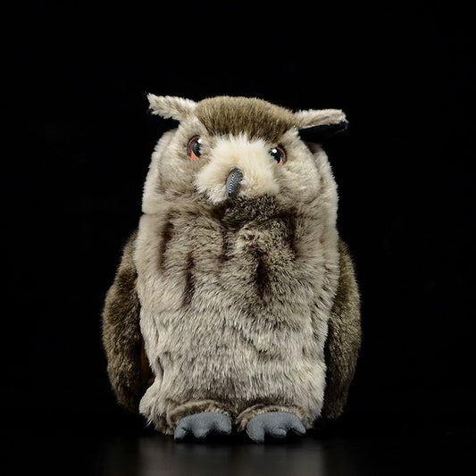 Simulated Tibetan carved owl doll cute owl doll simulated animal model plush toy gift