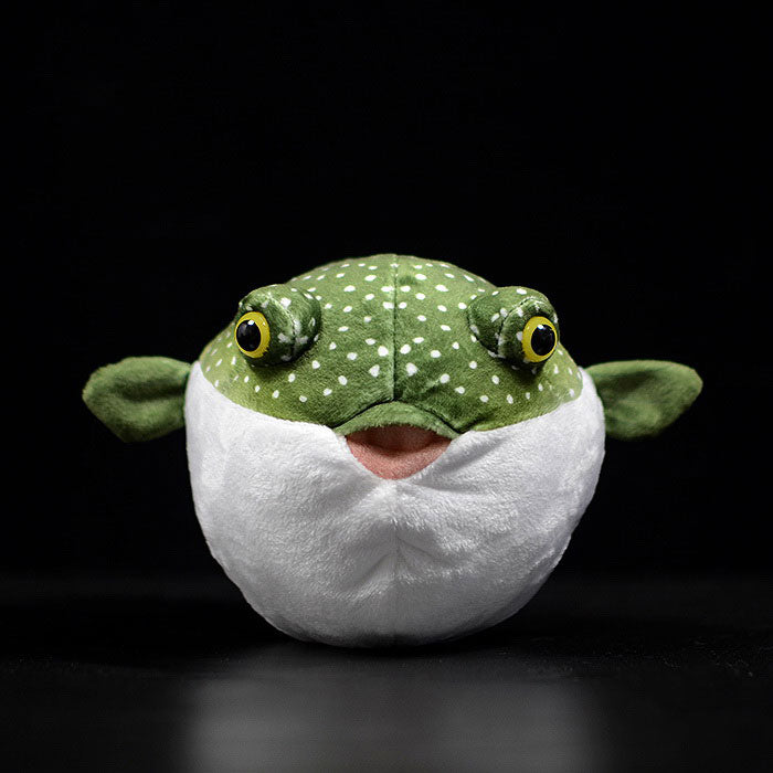 Cute tuna doll simulation green tuna doll super cute puffer fish marine animal plush toy gift
