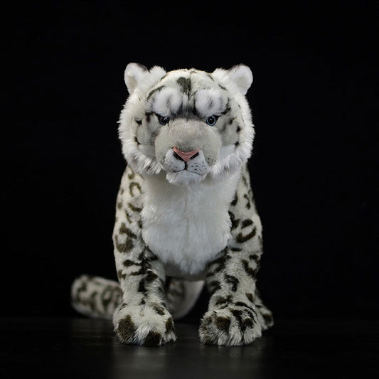 Simulated standing big snow leopard plush toy white leopard doll lovely leopard doll simulated animal model gift