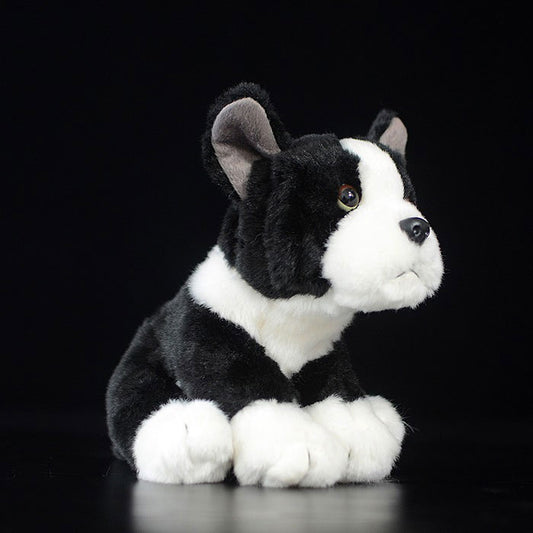Tail list export New Zealand small black bulldog simulation dog simulation animal plush toys