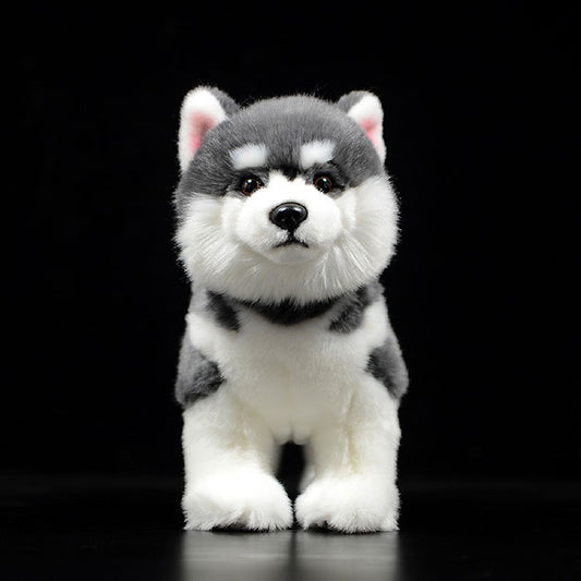 Simulated dog doll gray Alaskan dog doll simulated animal sled dog plush toy model