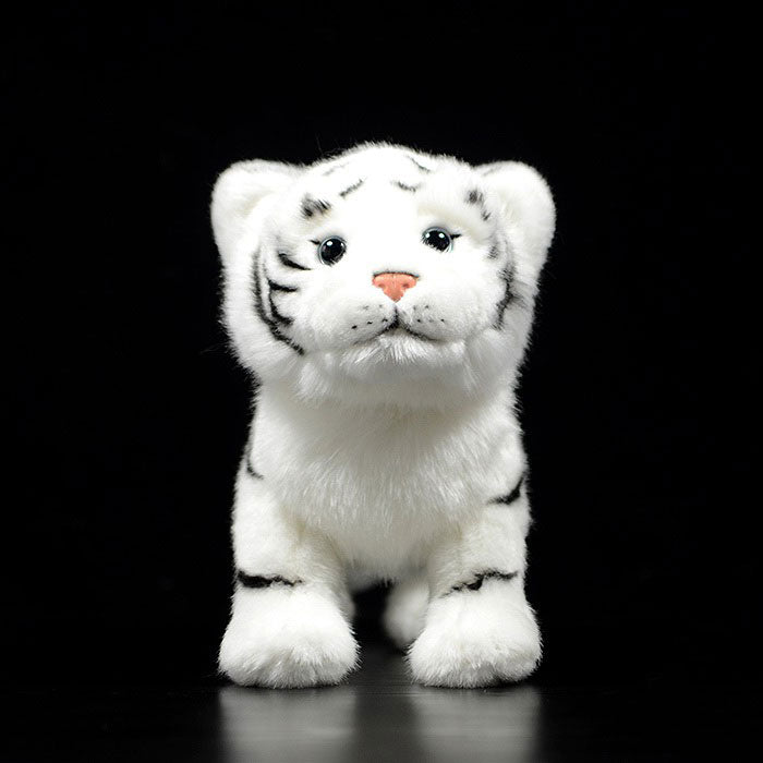 Simulation posture Tiger plush toy white tiger doll cute white tiger doll simulation animal model gift