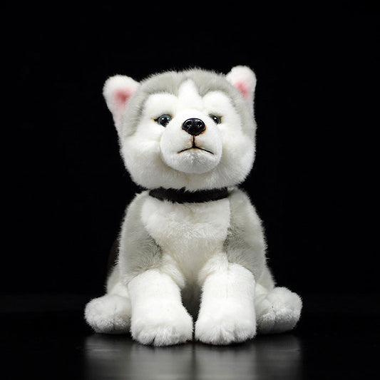 Cute dog doll simulation husky dog doll crouching posture dog plush toy simulation animal 28CM