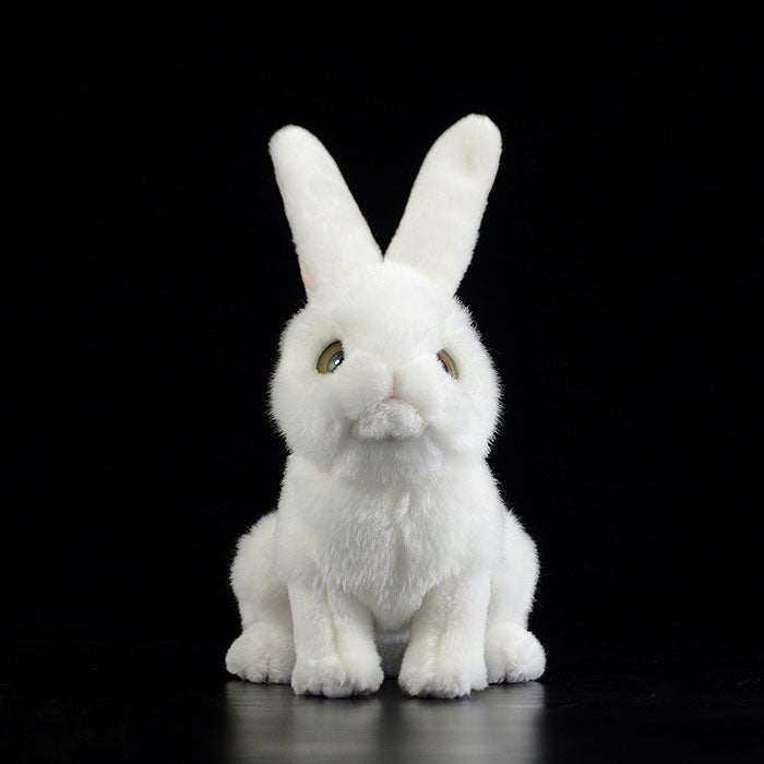 Cute rabbit plush toy super cute white rabbit doll simulation rabbit rabbit animal gift 20CM