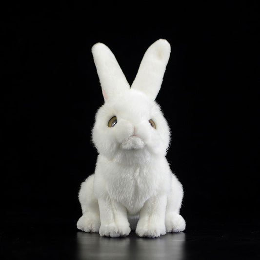 Cute rabbit plush toy super cute white rabbit doll simulation rabbit rabbit animal gift 20CM