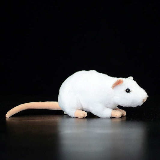 Super soft white mouse mouse plush toy mouse doll simulation animal plush toy 17CM