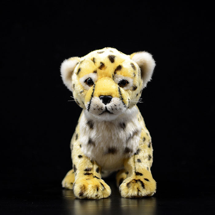 Simulated standing cheetah plush toy cheetah doll cute leopard doll simulated animal model gift