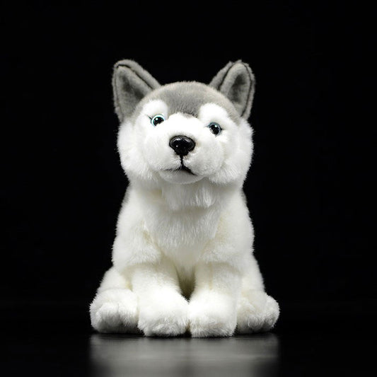 Foreign trade tail order exported to New Zealand squatting husky plush toys lovely dog doll simulation animals