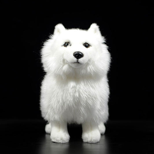 Simulation dog doll cute Samoyed doll simulation animal Samoyed dog plush toy model