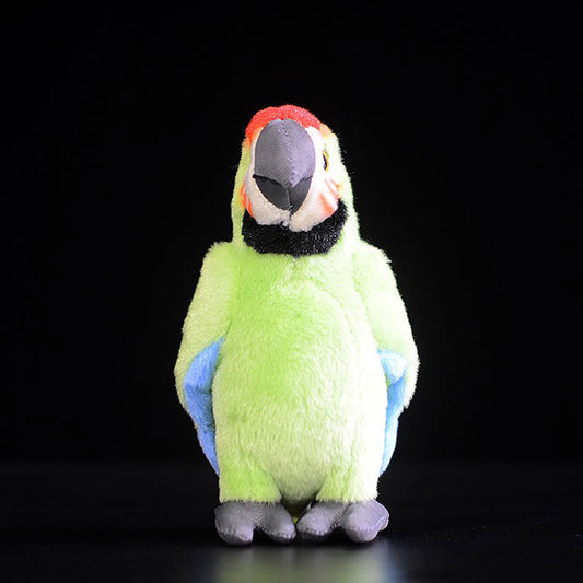 Cute macaw doll trumpet simulation green parrot toy simulation animal plush toy 16CM