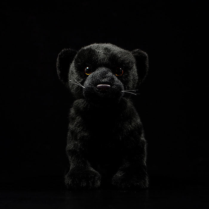 Simulated standing black leopard plush toy black leopard doll lovely leopard doll simulated animal model gift