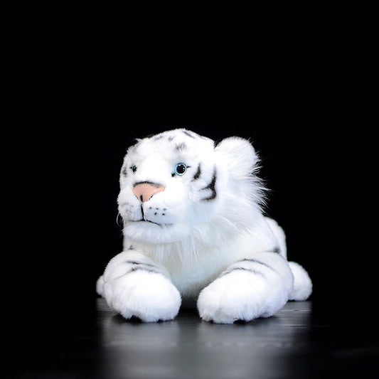 Simulation posture tiger plush toy white tiger doll cute white tiger doll simulation animal model gift