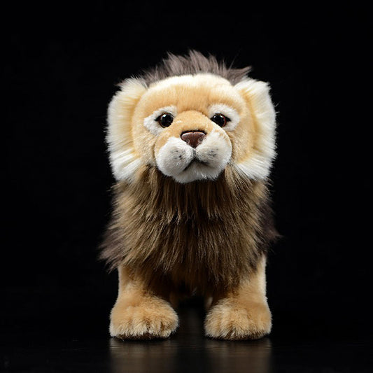 Simulated standing Lion Plush Toy Brown lion doll African male lion doll simulated animal model gift