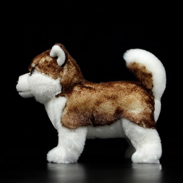Cute brown husky dog doll simulation animal plush toy model gift