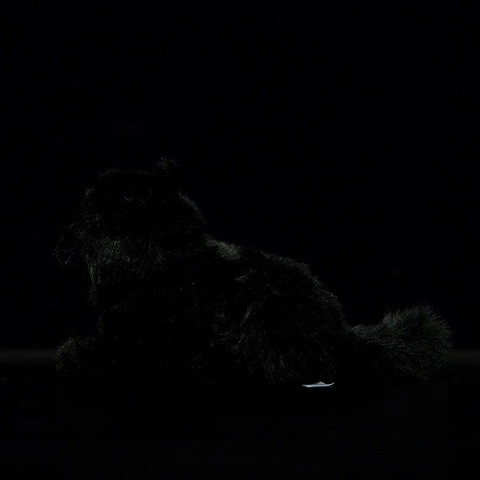 Super pure black cat plush toy doll cute little cat doll simulation cat plush toy