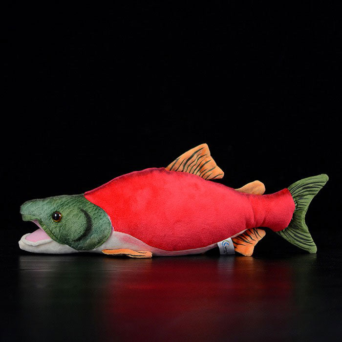 Cute red salmon doll red salmon plush toy simulated animal plush toy 39cm