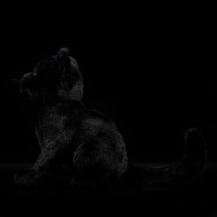 Imitation kitten plush toy doll lovely black cat doll pure black cat model gift
