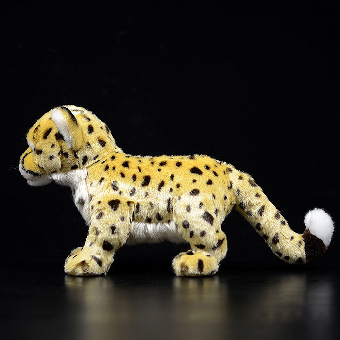 Simulated standing cheetah plush toy cheetah doll cute leopard doll simulated animal model gift
