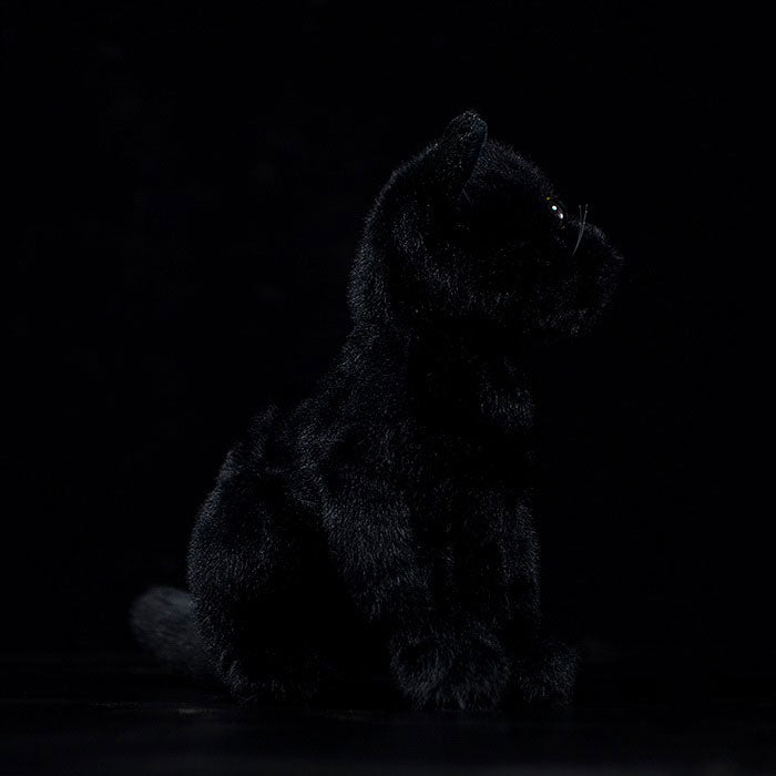 Simulation black cat doll cute short-haired cat doll Chinese garden cat plush toy simulation animal