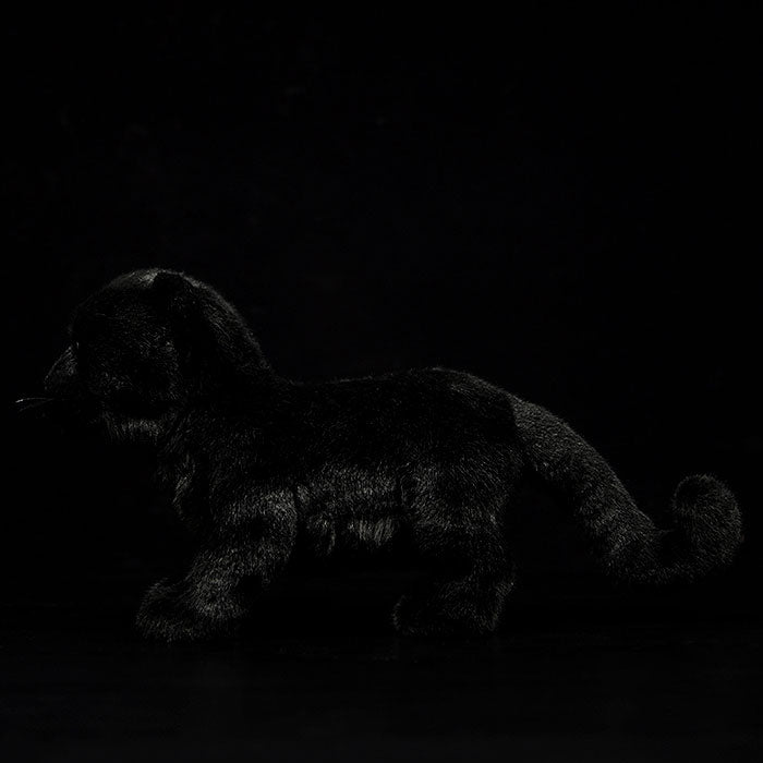 Simulated standing black leopard plush toy black leopard doll lovely leopard doll simulated animal model gift