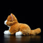 Super cute yellow and white cat plush toy doll cute kitten doll simulation cat plush toy