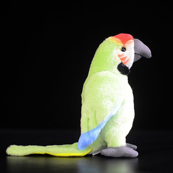 Cute macaw doll trumpet simulation green parrot toy simulation animal plush toy 16CM