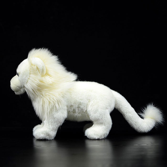Simulation posture lion plush toy white lion doll African lion doll simulation animal model gift
