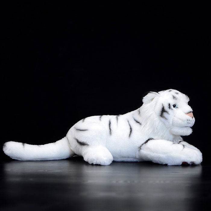 Simulation posture tiger plush toy white tiger doll cute white tiger doll simulation animal model gift