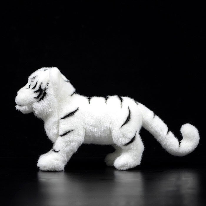 Simulation posture Tiger plush toy white tiger doll cute white tiger doll simulation animal model gift