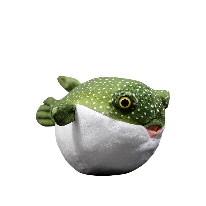 Cute tuna doll simulation green tuna doll super cute puffer fish marine animal plush toy gift